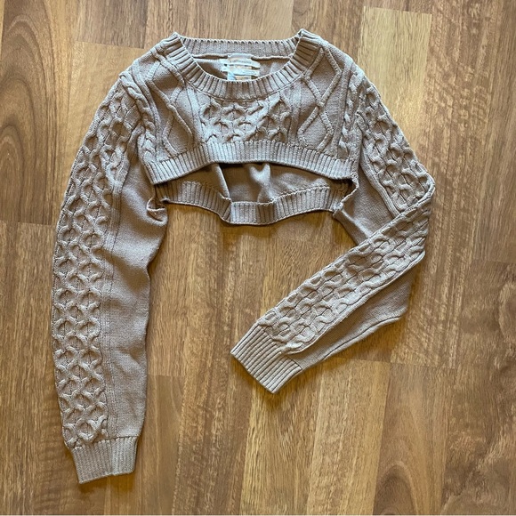Anthropologie Two-Piece Bolero Knit Shrug and Camisole in Taupe / Camel - Picture 4 of 6